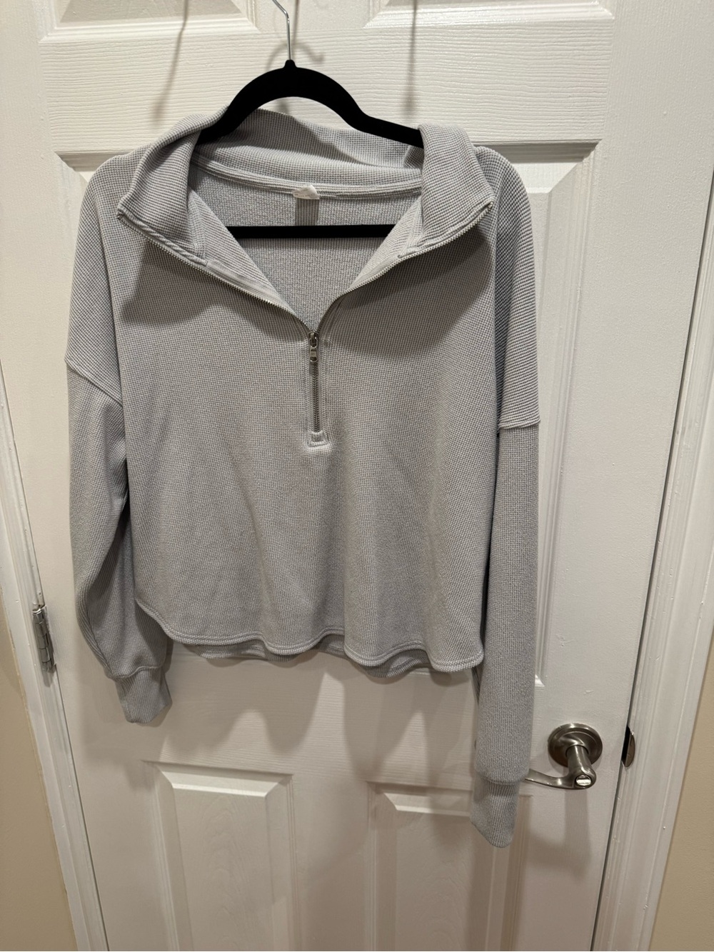 Gilly Hicks Light Gray Half-Zip Pullover Sweatshirt